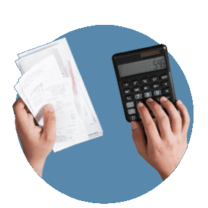 a calculator with a hand adding up the savings you recieve from extended warranties