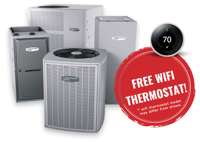 All new central air conditioner installations include a wifi smart thermostat.